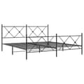Miniatyrbillede 1 af 8: vidaXL sengeramme med sengegavl og fodgærde 183x213 cm metal sort