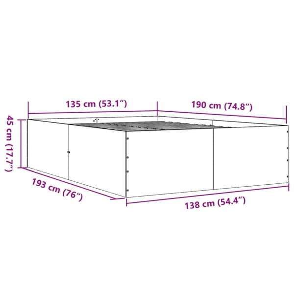 vidaXL Sengeramme svart 135x190 cm konstruert tre