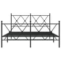 Miniatyrbilde 3 av 8: vidaXL Sengeramme i metall med hode- og fotgavl svart 137x190 cm