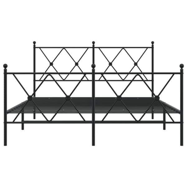 vidaXL Sengeramme i metall med hode- og fotgavl svart 137x190 cm