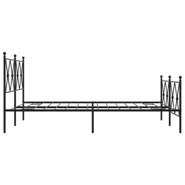vidaXL Sengeramme i metall med hode- og fotgavl svart 137x190 cm