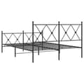 Miniatyrbilde 5 av 8: vidaXL Sengeramme i metall med hode- og fotgavl svart 137x190 cm