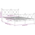 Miniatyrbilde 7 av 8: vidaXL Sengeramme i metall med hode- og fotgavl svart 137x190 cm