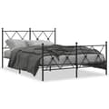 Miniatyrbilde 8 av 8: vidaXL Sengeramme i metall med hode- og fotgavl svart 137x190 cm