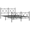 Miniatyrbilde 1 av 8: vidaXL Sengeramme i metall med hode- og fotgavl svart 137x190 cm