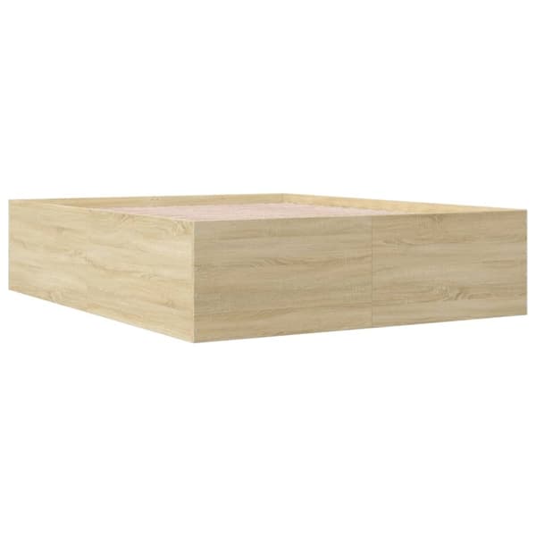 vidaXL sengestel 160x200 cm konstrueret træ sonoma-eg