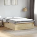 Miniatyrbillede 2 af 10: vidaXL sengestel 160x200 cm konstrueret træ sonoma-eg