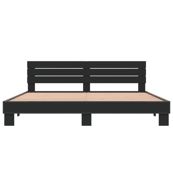 vidaXL Sängynrunko musta 180x200 cm tekninen puu ja metalli