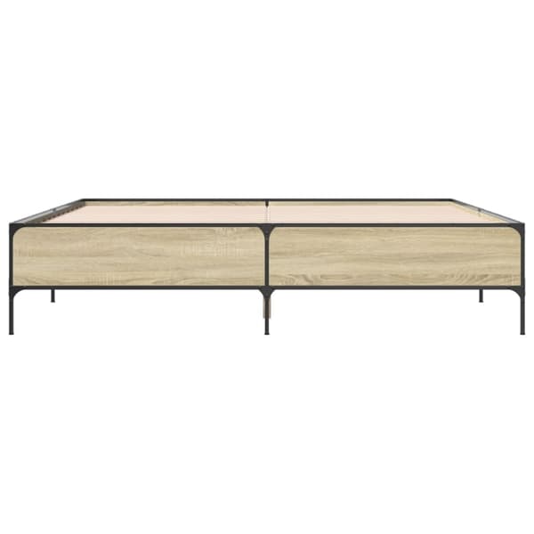 vidaXL sengestel 180x200 cm konstrueret træ og metal sonoma-eg