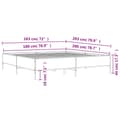 Miniatyrbillede 8 af 9: vidaXL sengestel 180x200 cm konstrueret træ og metal sonoma-eg