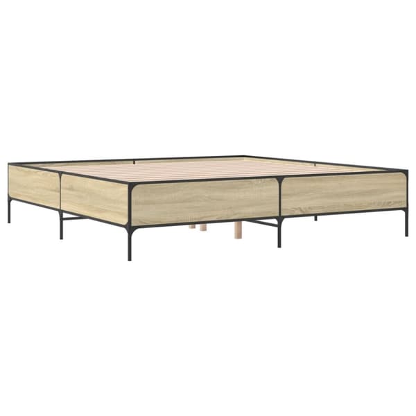 vidaXL sengestel 180x200 cm konstrueret træ og metal sonoma-eg