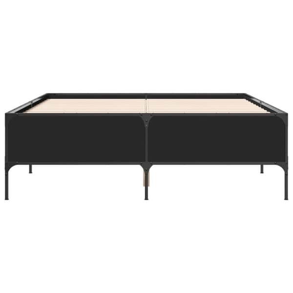 vidaXL sengestel 140x190 cm konstrueret træ og metal sort