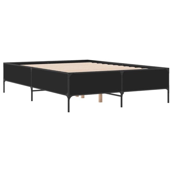 vidaXL sengestel 140x190 cm konstrueret træ og metal sort