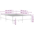 Miniatyrbillede 8 af 9: vidaXL sengestel 140x190 cm konstrueret træ og metal sort