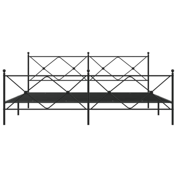vidaXL Sengeramme i metall med hode- og fotgavl svart 200x200 cm