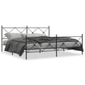 Miniatyrbilde 8 av 8: vidaXL Sengeramme i metall med hode- og fotgavl svart 200x200 cm