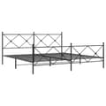 Miniatyrbilde 1 av 8: vidaXL Sengeramme i metall med hode- og fotgavl svart 200x200 cm