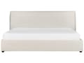 Miniatyrbillede 4 af 11: Seng Off White Boucle 180 x 200 cm Moderne To Mands Seng med Opbevaring Blød Sengegavl Dobbeltseng Sengeramme Retro Design
