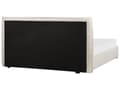 Miniatyrbillede 6 af 11: Seng Off White Boucle 180 x 200 cm Moderne To Mands Seng med Opbevaring Blød Sengegavl Dobbeltseng Sengeramme Retro Design