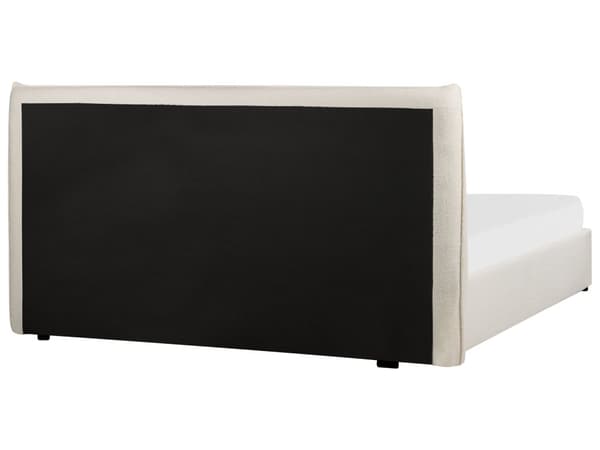 Seng Off White Boucle 180 x 200 cm Moderne To Mands Seng med Opbevaring Blød Sengegavl Dobbeltseng Sengeramme Retro Design