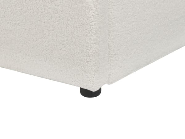 Seng Off White Boucle 180 x 200 cm Moderne To Mands Seng med Opbevaring Blød Sengegavl Dobbeltseng Sengeramme Retro Design