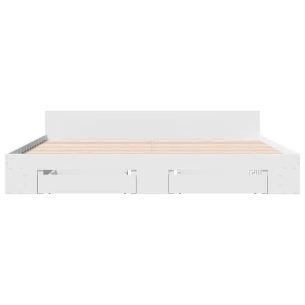 vidaXL sengeramme med skuffer 180x200 cm konstrueret træ hvid