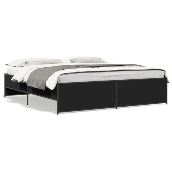 vidaXL Sängynrunko musta 180x200 cm tekninen puu ja metalli