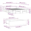 Miniatyrbilde 9 av 10: vidaXL Sengeramme med skuffer røkt eik 160x200 cm konstruert tre
