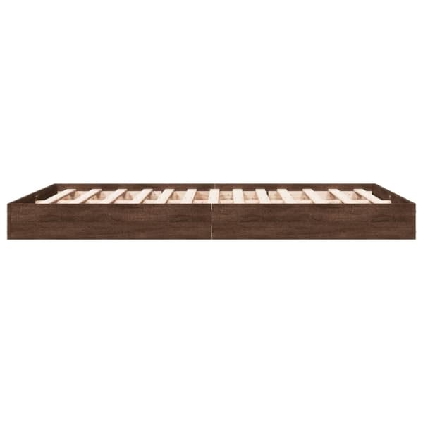 vidaXL sengestel 135x190 cm konstrueret træ brun eg