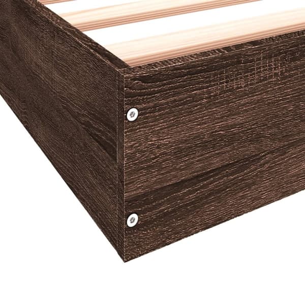 vidaXL Sengeramme brun eik 135x190 cm konstruert tre