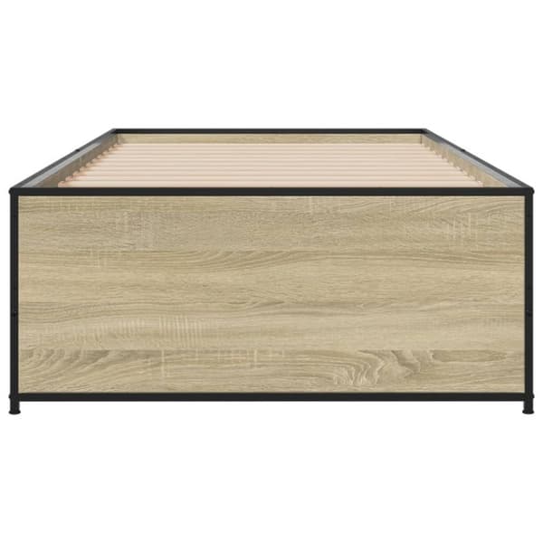 vidaXL Sengeramme sonoma eik 75x190 cm konstruert tre og metall
