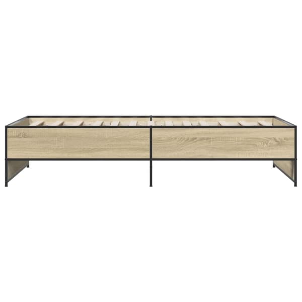 vidaXL Sengeramme sonoma eik 75x190 cm konstruert tre og metall