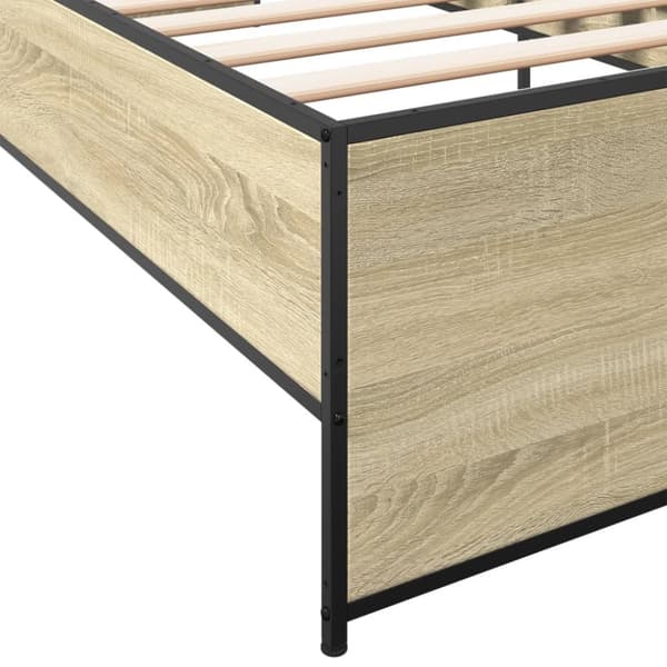 vidaXL Sengeramme sonoma eik 75x190 cm konstruert tre og metall