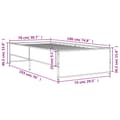 Miniatyrbilde 8 av 9: vidaXL Sengeramme sonoma eik 75x190 cm konstruert tre og metall
