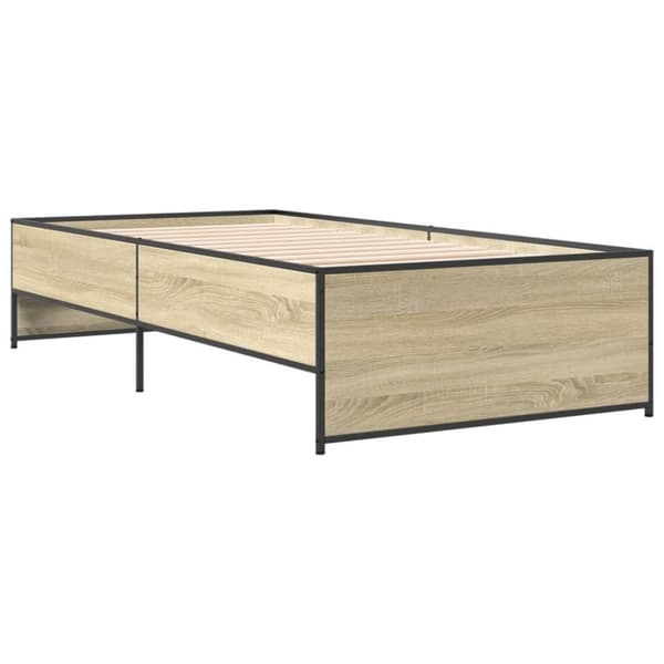 vidaXL Sengeramme sonoma eik 75x190 cm konstruert tre og metall