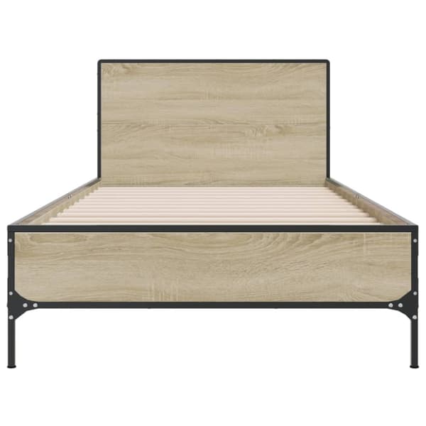 vidaXL sengeramme 90x190 cm konstrueret træ og metal sonoma-eg