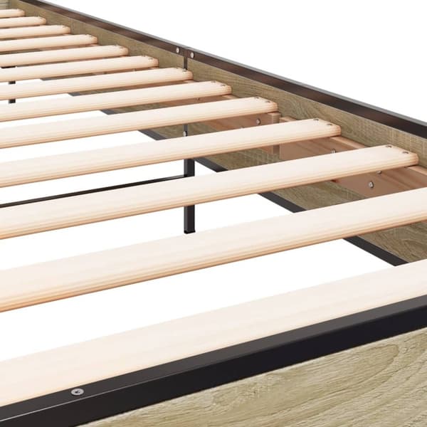 vidaXL sengeramme 90x190 cm konstrueret træ og metal sonoma-eg