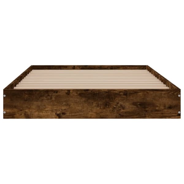 vidaXL Sengeramme uten madrass røkt eik 100x200 cm konstruert tre