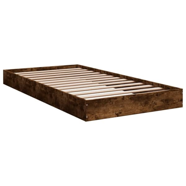vidaXL Sengeramme uten madrass røkt eik 100x200 cm konstruert tre
