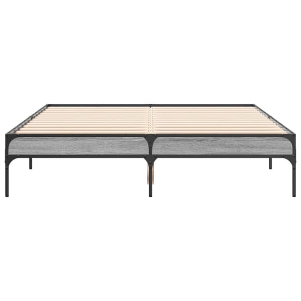 vidaXL Sengeramme grå sonoma 120x200 cm konstruert tre og metall