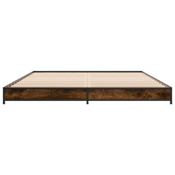 vidaXL Sängynrunko savutammi 120x190 cm tekninen puu ja metalli