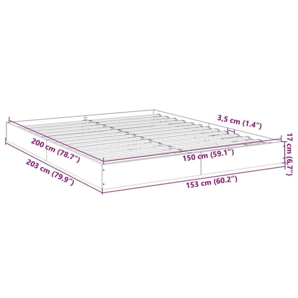 vidaXL Sängynrunko musta 150x200 cm tekninen puu