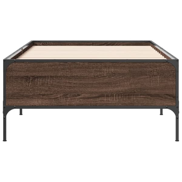 vidaXL Sengeramme brun eik 90x190 cm konstruert tre og metall