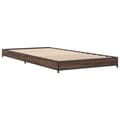 Miniatyrbilde 1 av 9: vidaXL Sengeramme brun eik 100x200 cm konstruert tre og metall