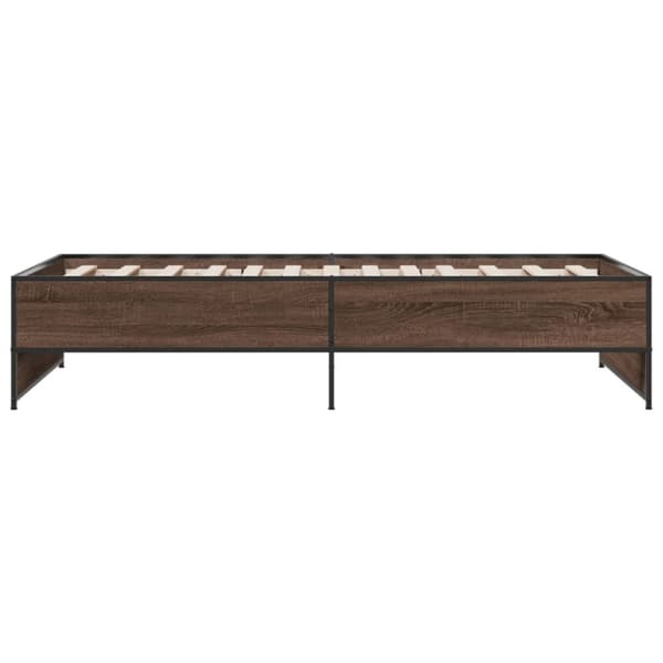vidaXL Sengeramme brun eik 90x190 cm konstruert tre og metall