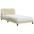 Miniatyrbillede 2 af 11: vidaXL seng med madras 100x200 cm stof cremefarvet