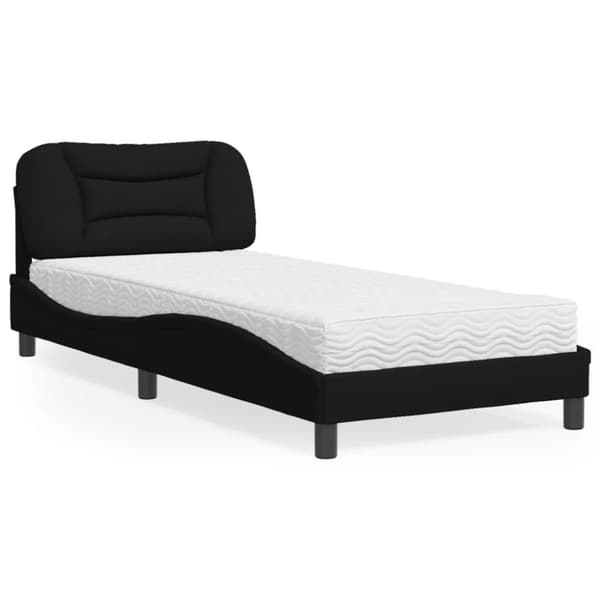 vidaXL seng med madras 80x200 cm stof sort