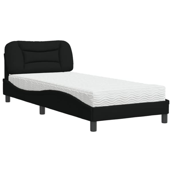 vidaXL seng med madras 80x200 cm stof sort