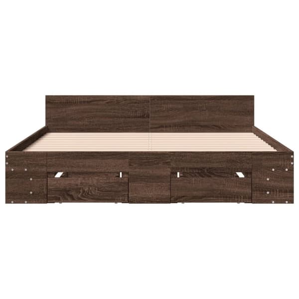 vidaXL Sengeramme med skuffer sonoma eik 150x200 cm konstruert tre