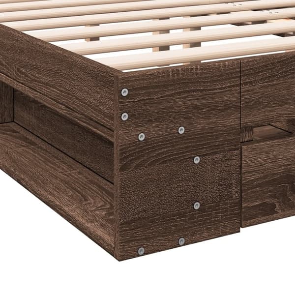 vidaXL Sengeramme med skuffer sonoma eik 150x200 cm konstruert tre